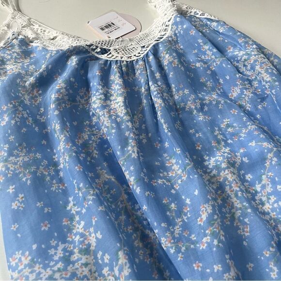 Papinelle NWT Cotton Silk Cheri Blossom Lace Front Maxi Nightgown XL - Picture 12 of 14